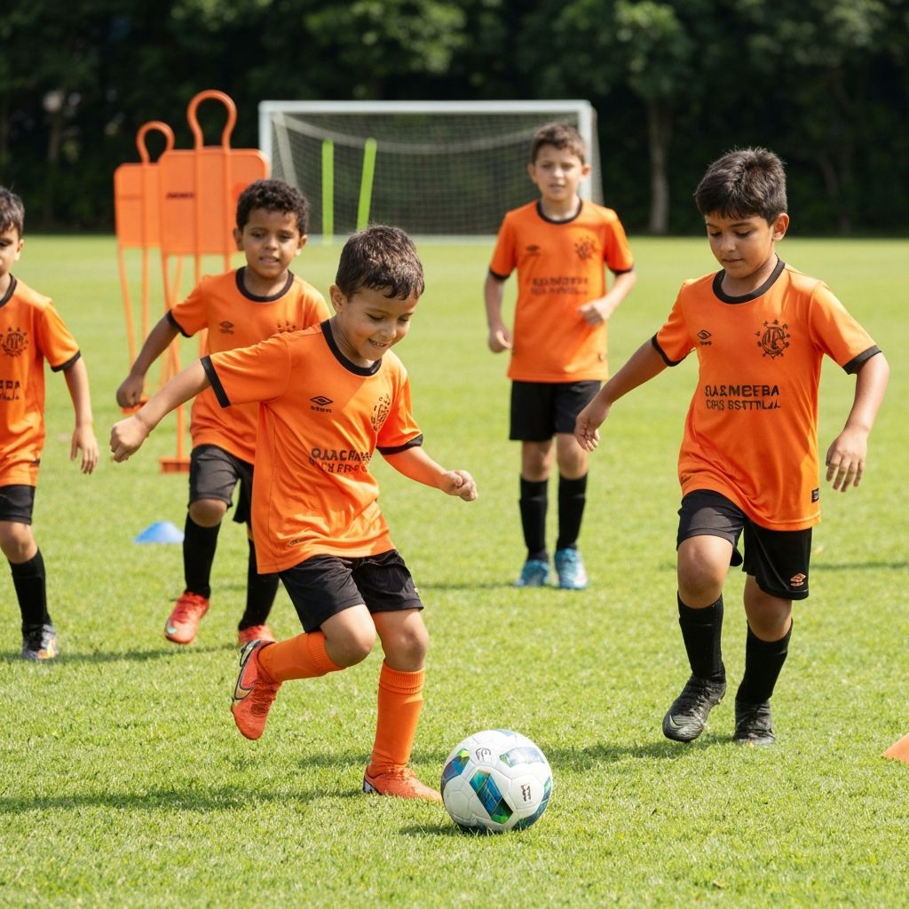 Crianças jogando futebol